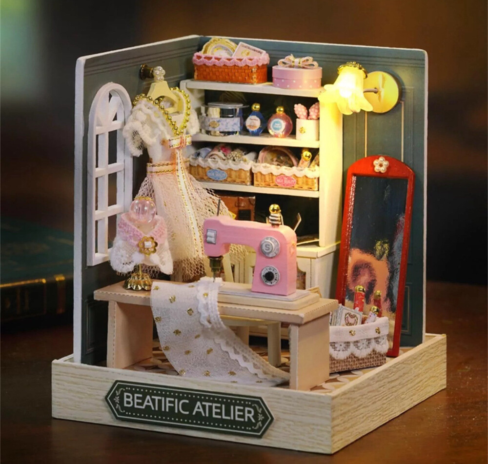 Dollhouse Miniature DIY House Kit Creative Room with Furniture for Romantic New